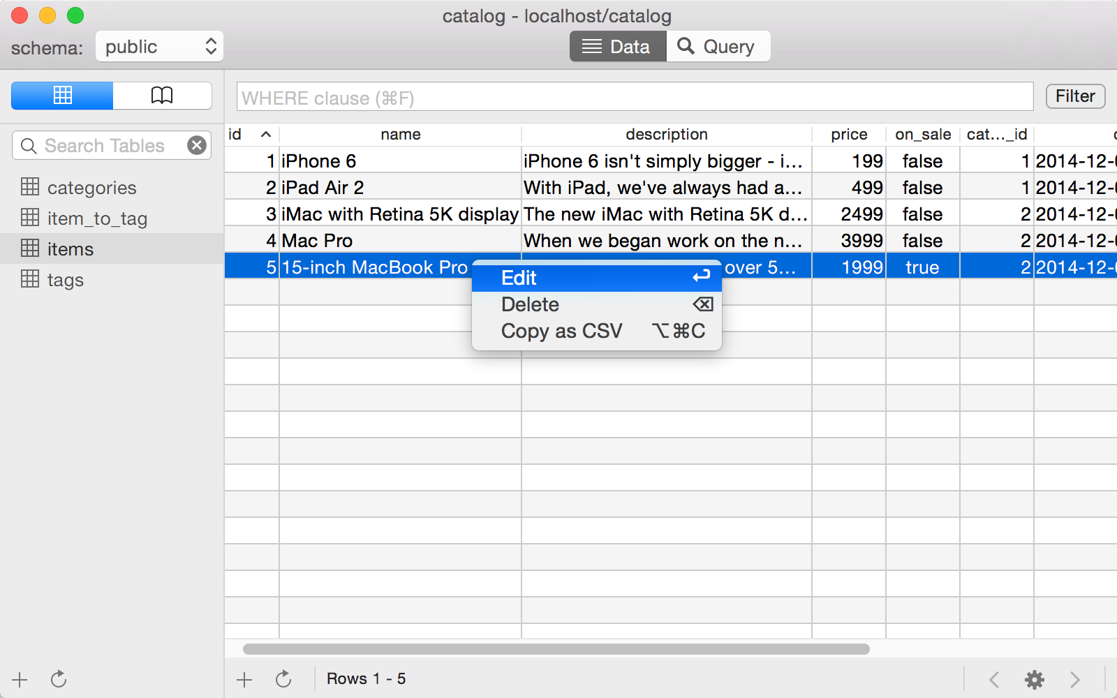 PSequel A PostgreSQL GUI Tool For MacOS